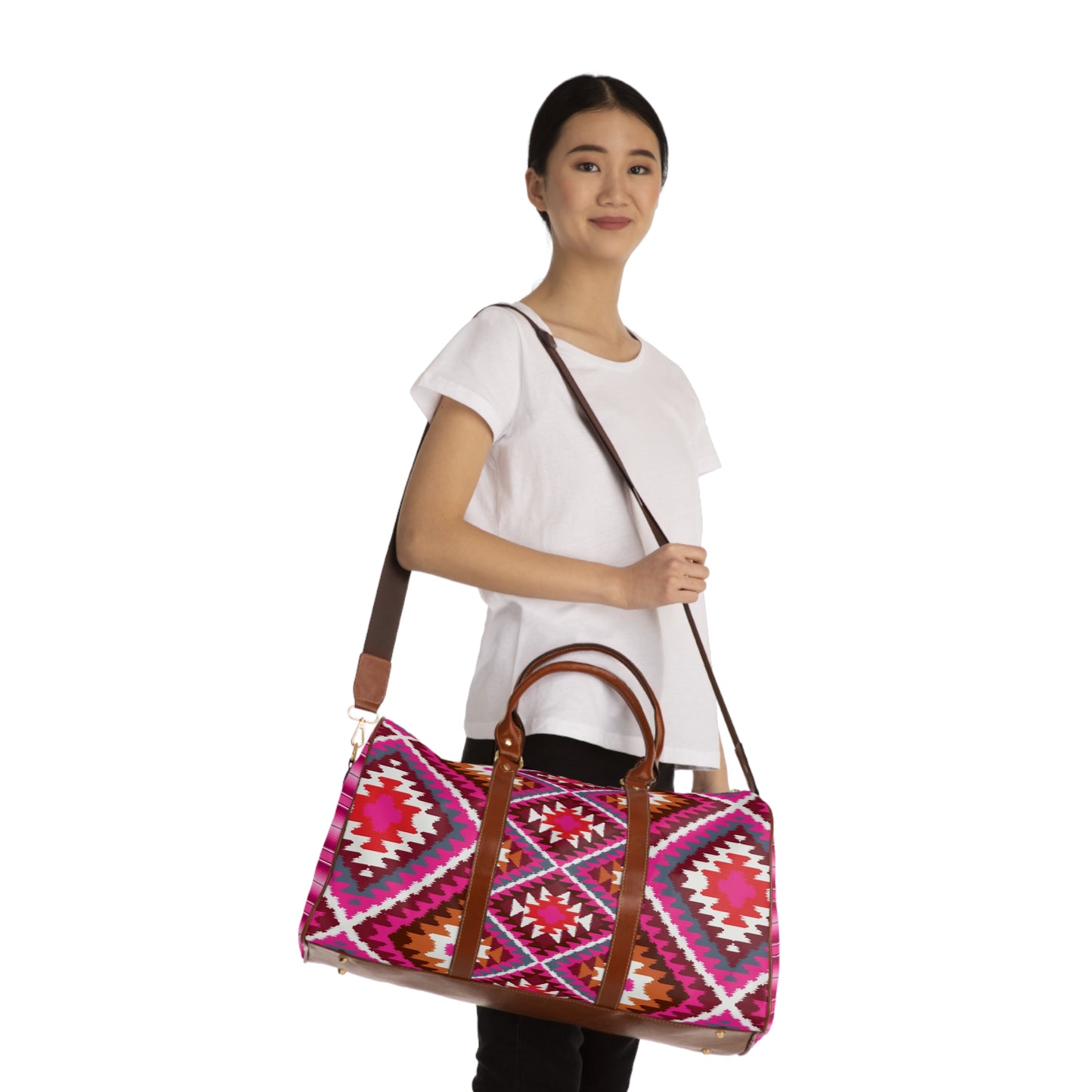Pink Southwest Serape Travel Bag