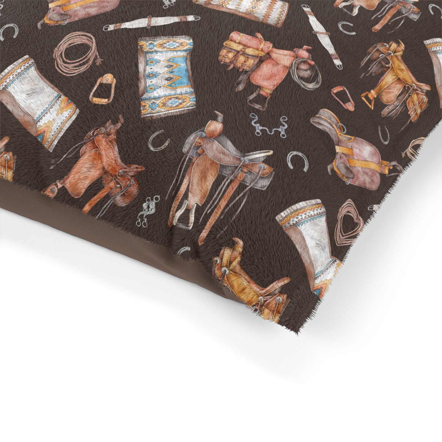 Western Horse Tack-Themed Pet Bed for Horse Lovers