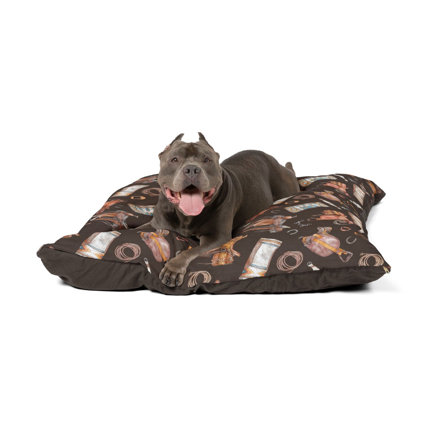 Western Horse Tack-Themed Pet Bed for Horse Lovers