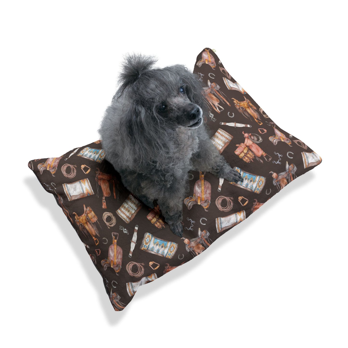 Western Horse Tack-Themed Pet Bed for Horse Lovers