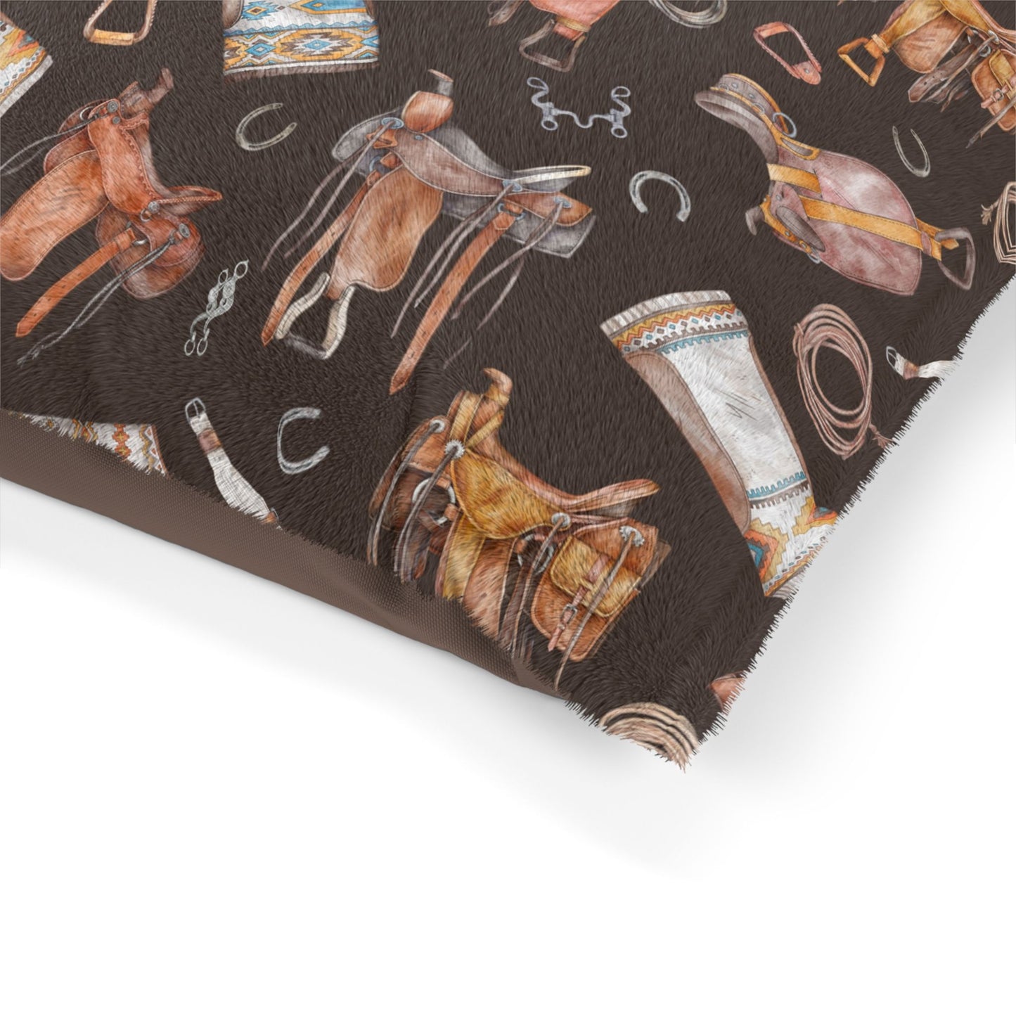 Western Horse Tack-Themed Pet Bed for Horse Lovers