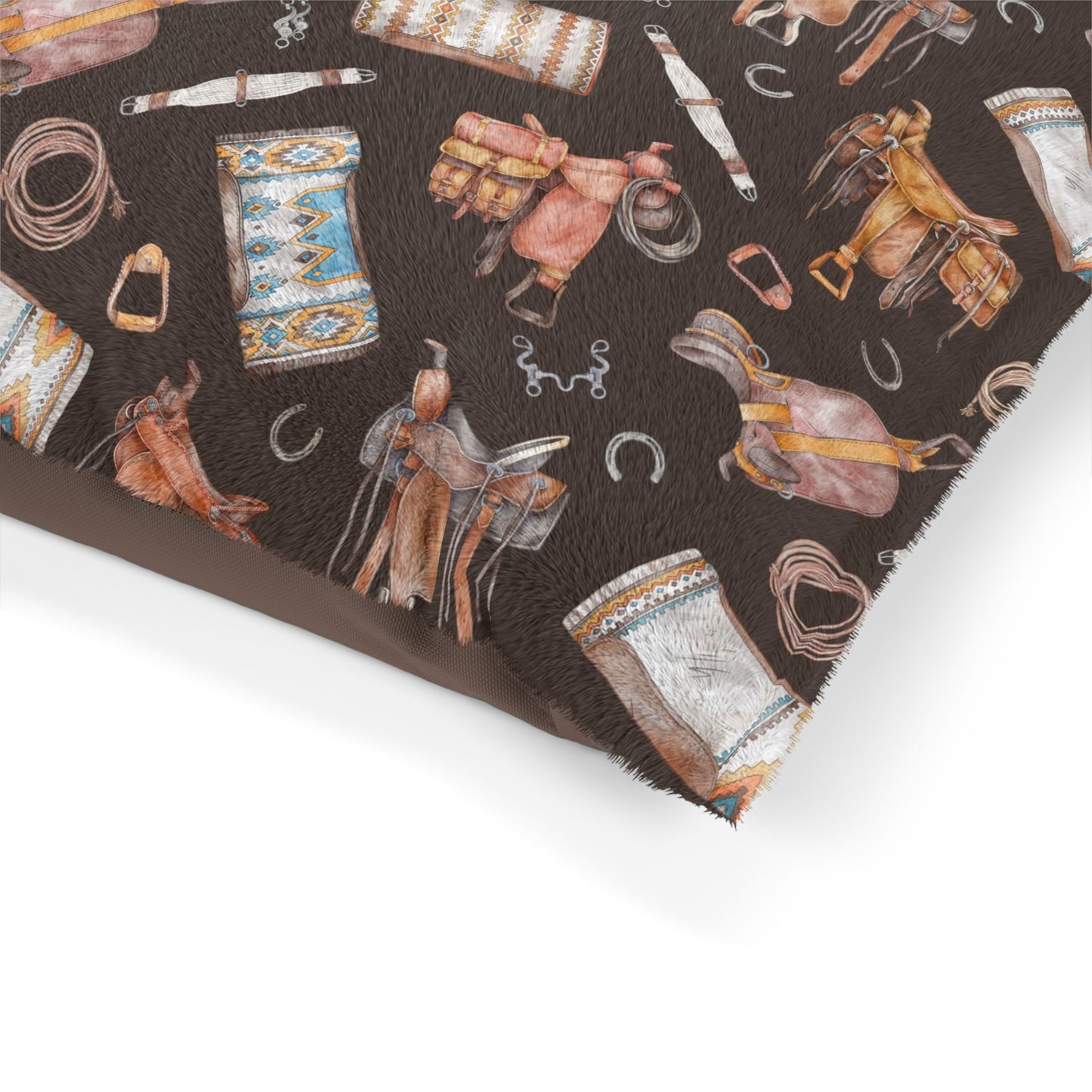 Western Horse Tack-Themed Pet Bed for Horse Lovers