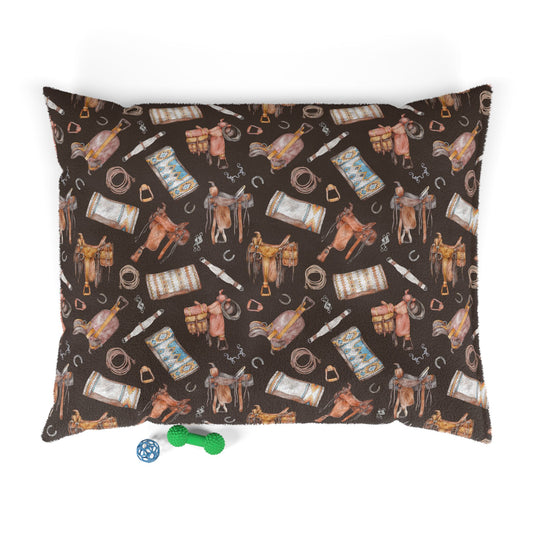 Western Horse Tack-Themed Pet Bed for Horse Lovers